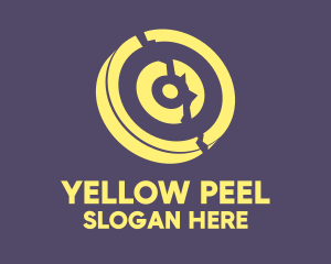 Yellow Cracked Target logo design