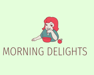 Breakfast - Girl Breakfast Fruit logo design