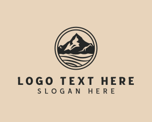 Trek - Mountain Summit Lake logo design