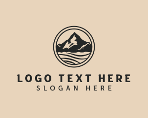 Hike - Mountain Summit Lake logo design