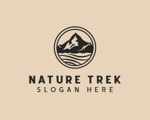 Hike - Mountain Summit Lake logo design