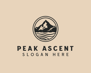 Climb - Mountain Summit Lake logo design