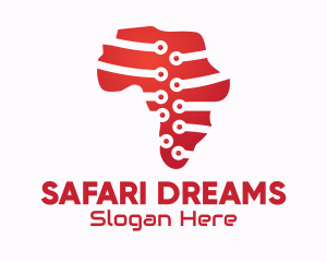 African - Digital African Map logo design