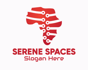 Digital African Map logo design