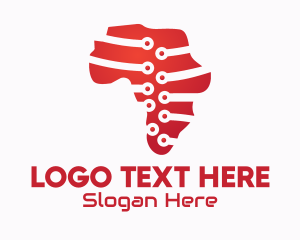 Africa Map - Digital African Map logo design