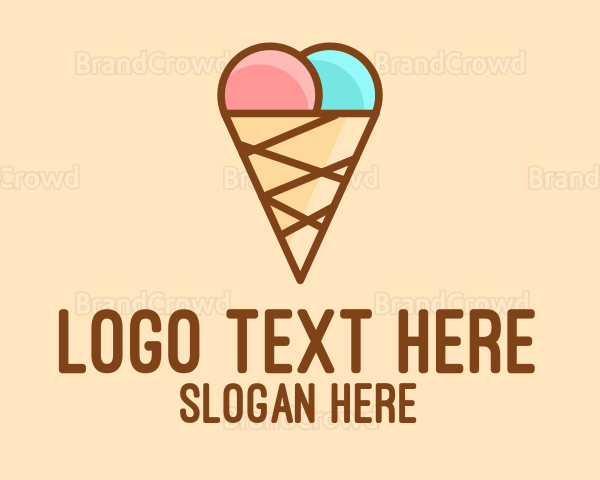 Sweet Ice Cream Cone Logo