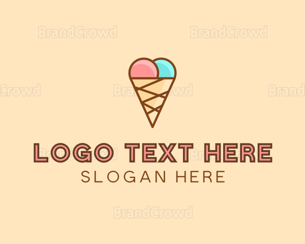 Sweet Ice Cream Cone Logo