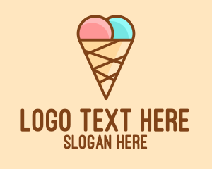 Sweet Ice Cream Cone  Logo