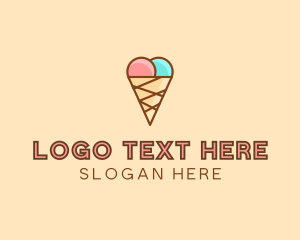 Creamery - Sweet Ice Cream Cone logo design