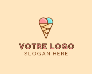 Sweet Ice Cream Cone  Logo