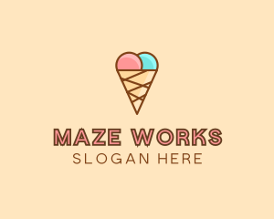 Sweet Ice Cream Cone  logo design