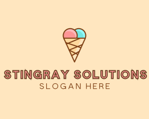 Sweet Ice Cream Cone  logo design