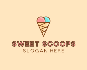 Ice Cream - Sweet Ice Cream Cone logo design
