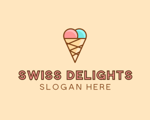 Sweet Ice Cream Cone  logo design