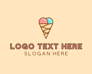 Ice Cream Parlor - Sweet Ice Cream Cone logo design