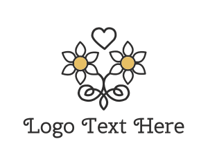 Diy - Daisy Love Heart logo design