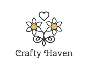 Diy - Daisy Love Heart logo design