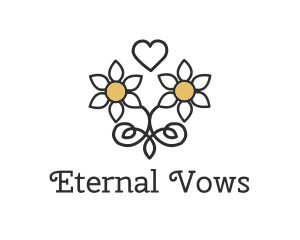 Marriage - Daisy Love Heart logo design