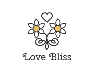 Love - Daisy Love Heart logo design