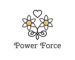 Love - Daisy Love Heart logo design