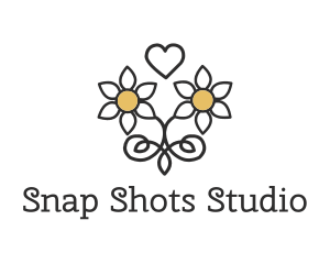 Daisy Love Heart logo design