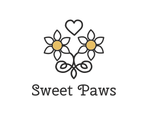 Adorable - Daisy Love Heart logo design
