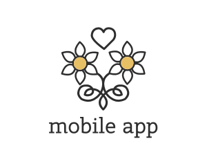Wedding - Daisy Love Heart logo design