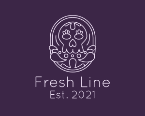 Mexican Skull Line Art  logo design