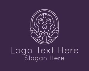Mexican Skull Line Art  Logo