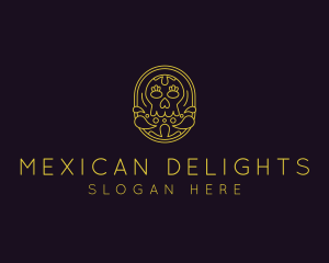 Mexican Skull Halloween logo design