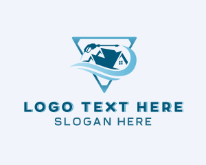 Clean - Pressure Washer House Cleaning logo design