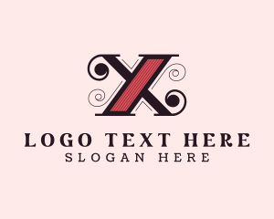 Antique - Decorative Ornate Letter X logo design