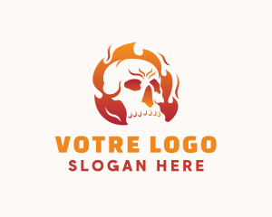 Scary - Flaming Skull Gaming logo design