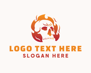 Streamer - Flaming Skull Gaming logo design