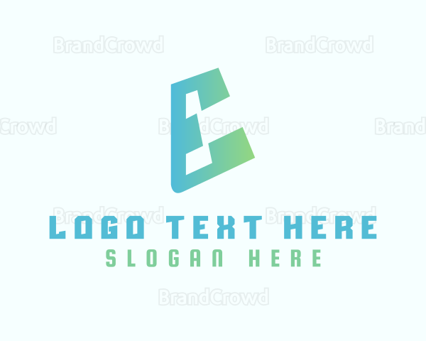 Gradient Futuristic E Logo