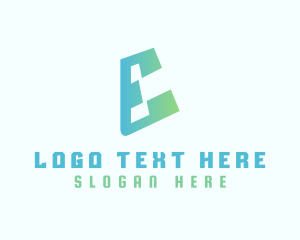 Alphabet - Gradient Futuristic E logo design