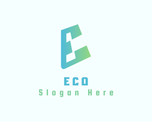 Gradient Futuristic E Logo