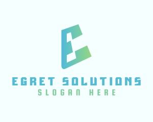 Gradient Futuristic E logo design