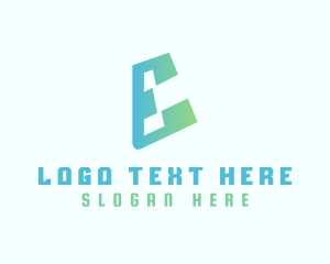 Social Media - Gradient Futuristic E logo design