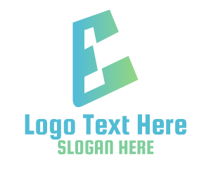 Social Network - Gradient Futuristic E logo design