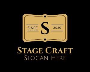 Theater - Gold Ticket Lettermark logo design