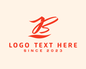 Letter B - Calligraphy Cursive Business logo design
