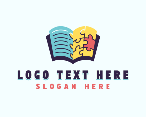 Learning - Educational Puzzle Book logo design