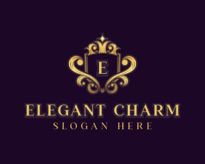 Elegant Crown Shield logo design