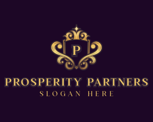 Wealth - Elegant Crown Shield logo design