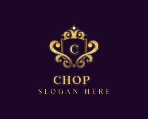 Elegant Crown Shield logo design