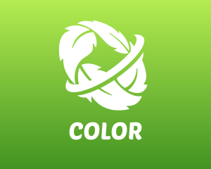 Vegan - Leaf Wreath Orbit logo design