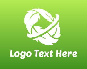 Vegetarian - Leaf Wreath Orbit logo design