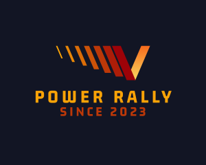Rally - Car Racing Letter V logo design