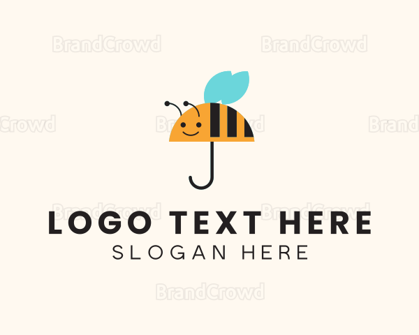 Cute Bee Umbrella Logo